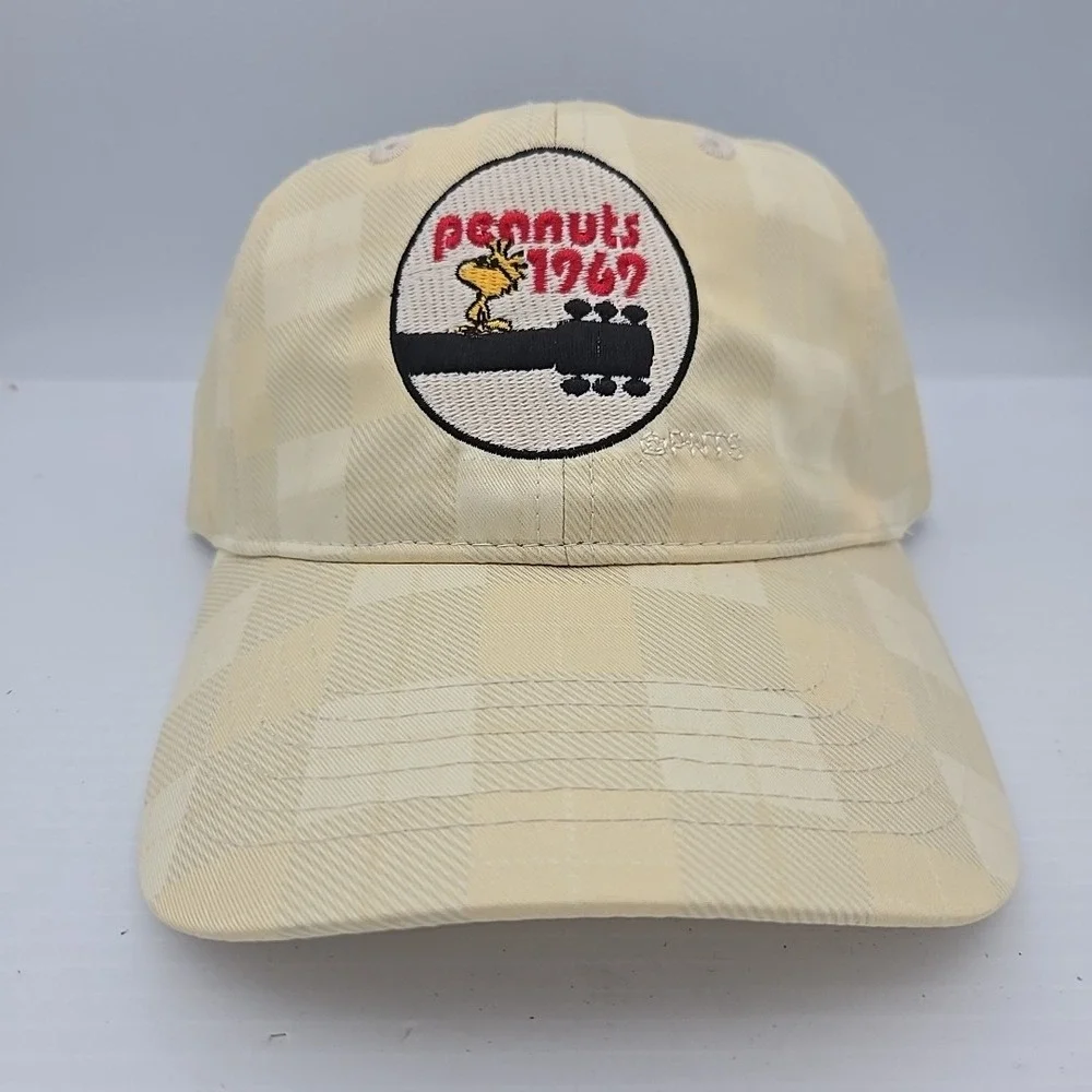 Peanuts Woodstock 1969 Hat Yellow Plaid‎